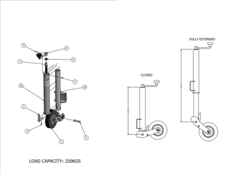 Rueda jockey automática 60 mm UNITRAILER - Imagen 5